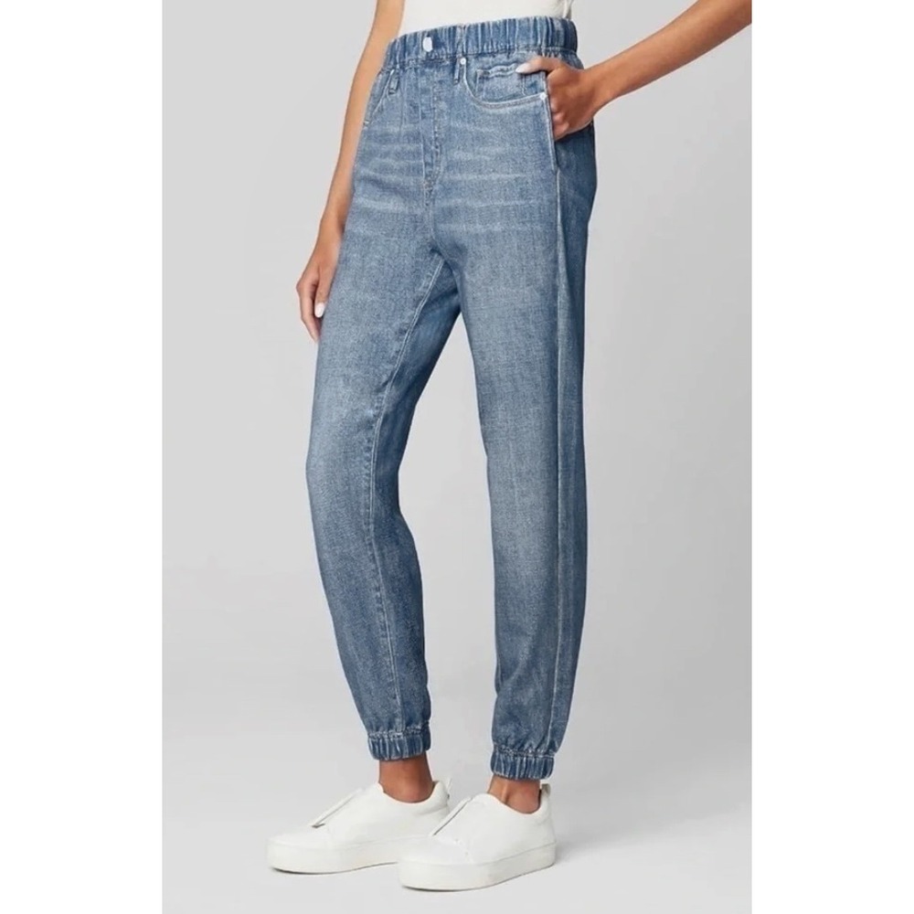 BLANK NYC Digital Denim Soft Cotton Terry Overthink It Jogger Faux Denim Pants
